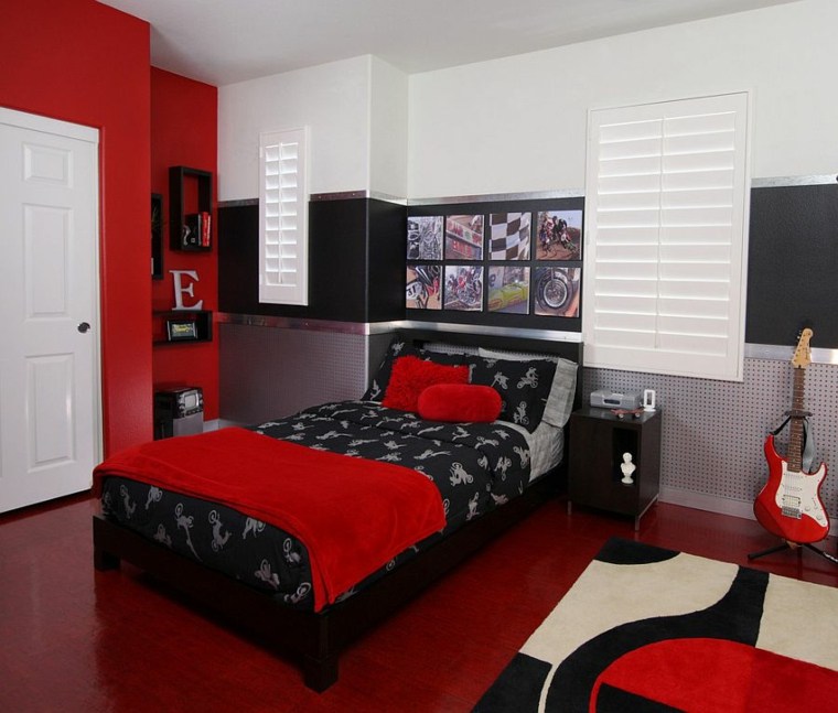 black red child room