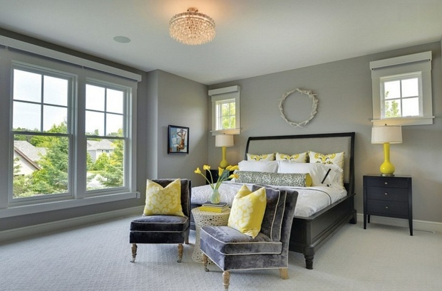 gray room accessories yellow