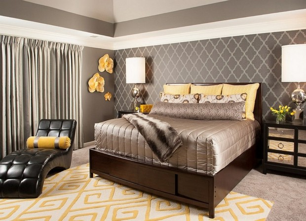 elegant gray and yellow room