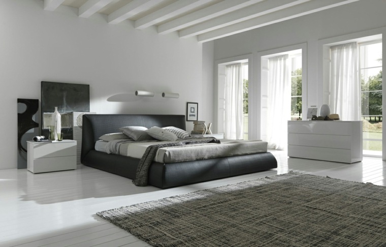 gray room modern bed