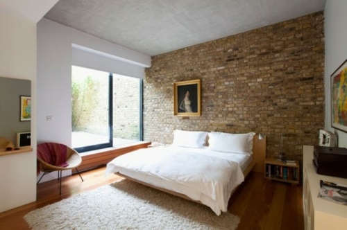 minimalist room wall bricks
