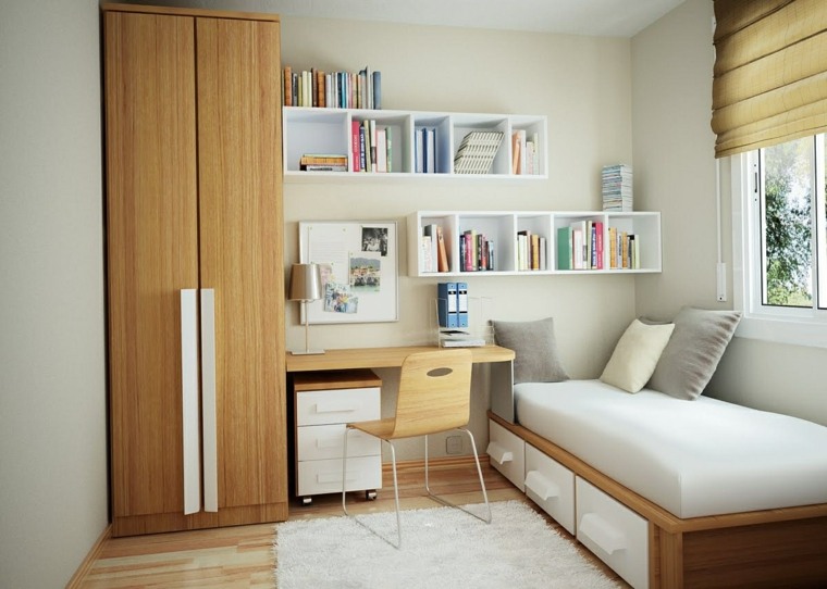 bedroom child idea bed storage shelves niches
