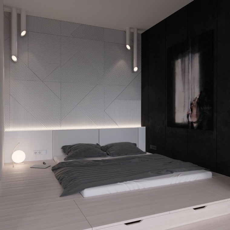 interior bedroom design modern lighting bed ideas