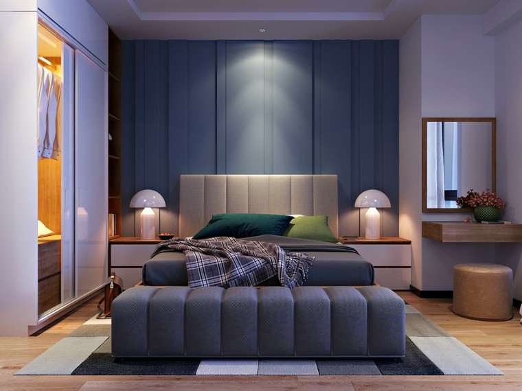 master bedroom deco gray blue