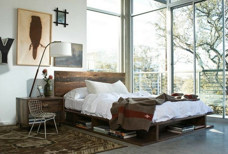 master bedroom wooden bed