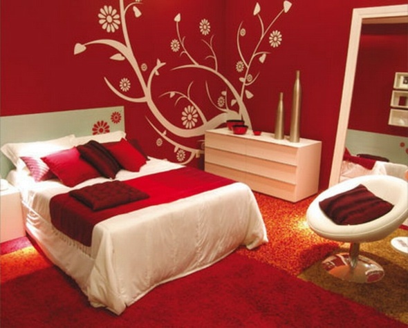 red romantic room