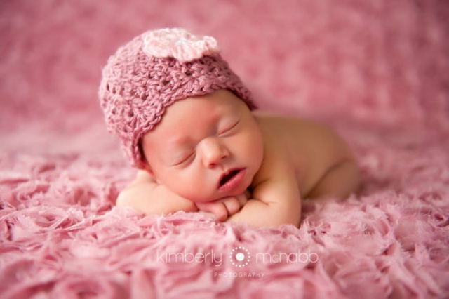 pink baby girl hat