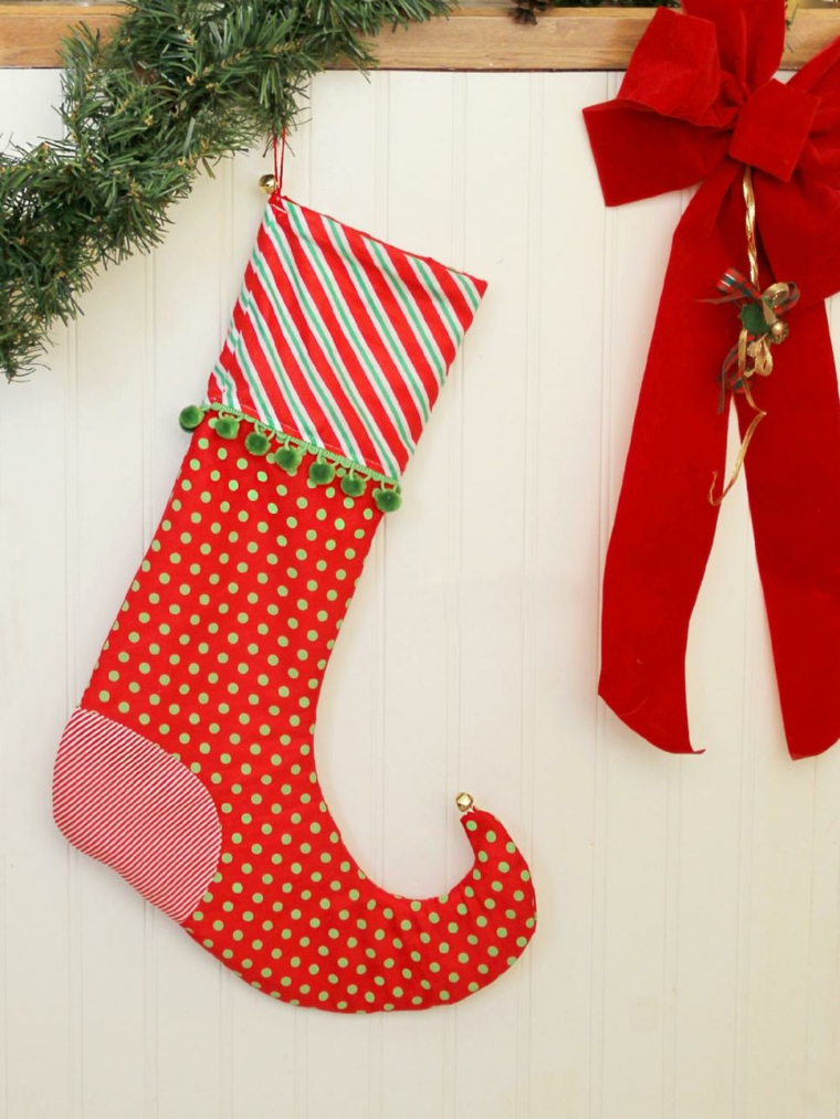 chéminée deco christmas diy sock idea dekorasi asli rumah garland hijau