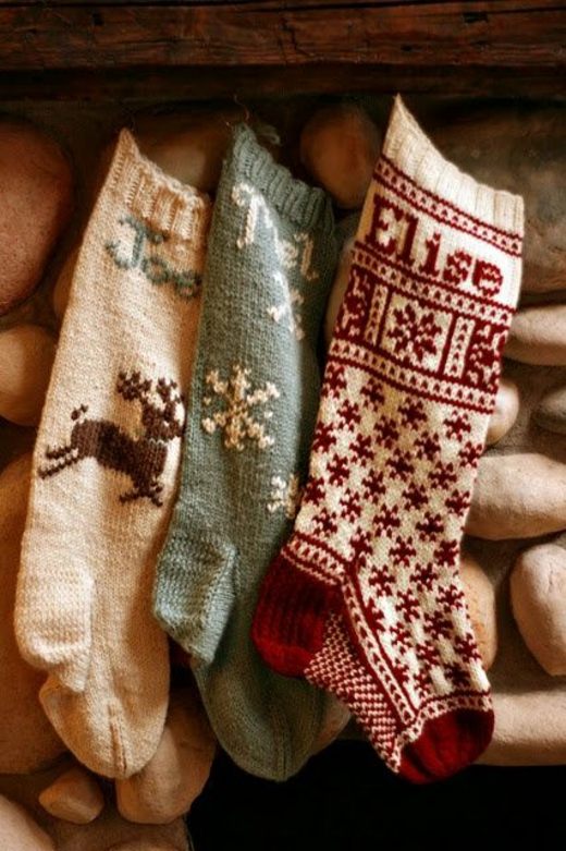 Christmas socks knitted