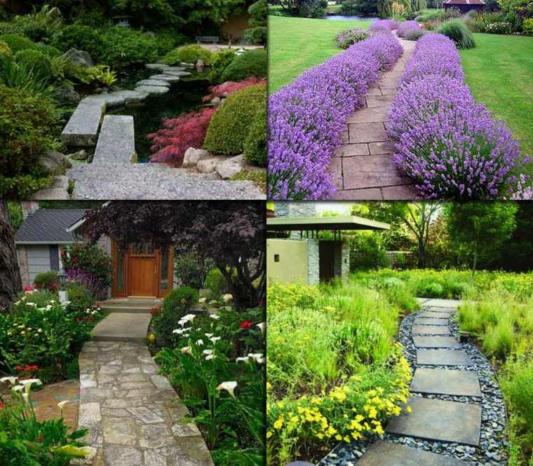 garden path stone landscaping idea plants