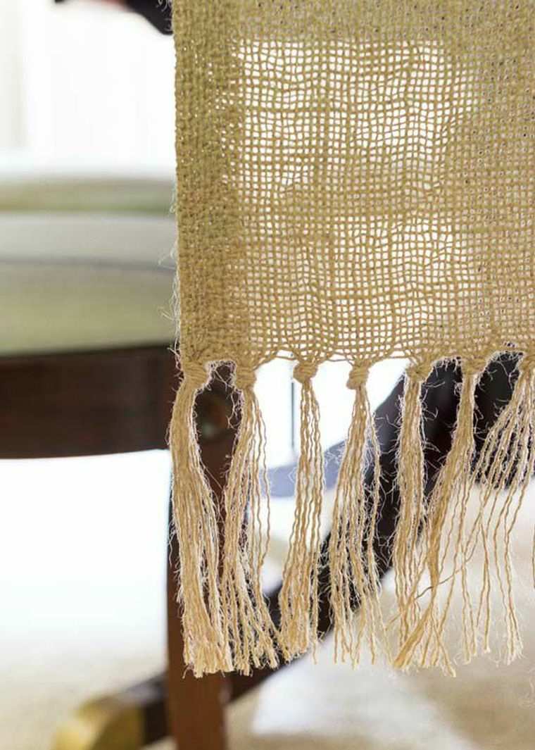 table runner natural burlap diy deco table