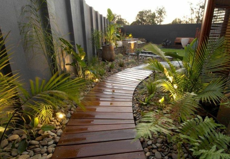 garden path landscaping alley wood idea