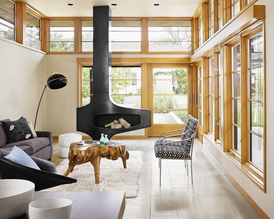 fireplace'interieur style futuriste