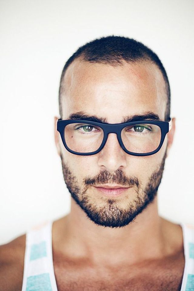 cut short hair man glasses hipster idea beard