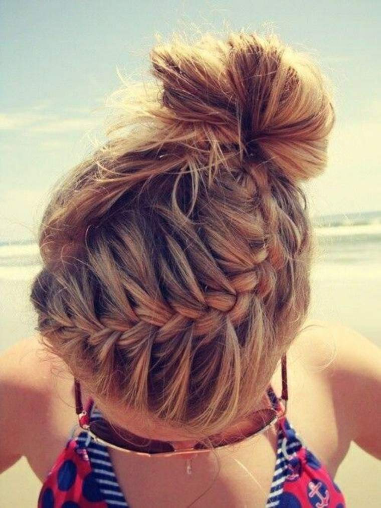 blond hair idea hairstyle fashionable summer beach