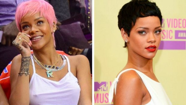 pink hair coloring trend rihanna