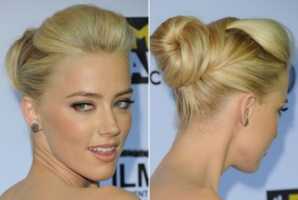 modern mid-high bun