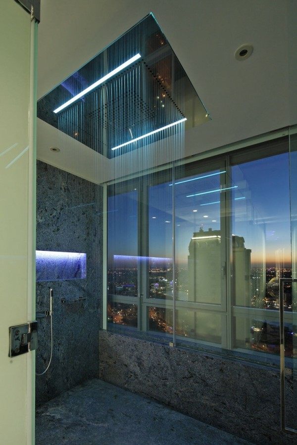 italian bathroom modern shower sky city view