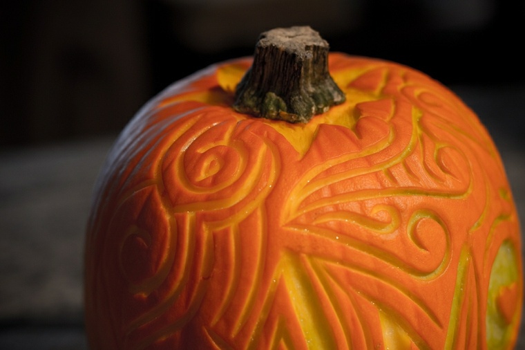 halloween dekoracijo bučno oranžno ideja buče inground