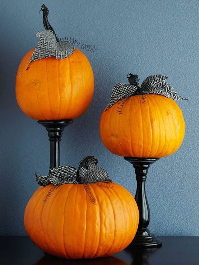 dekorasjon gresskar halloween bånd stoff originale ideen enkel