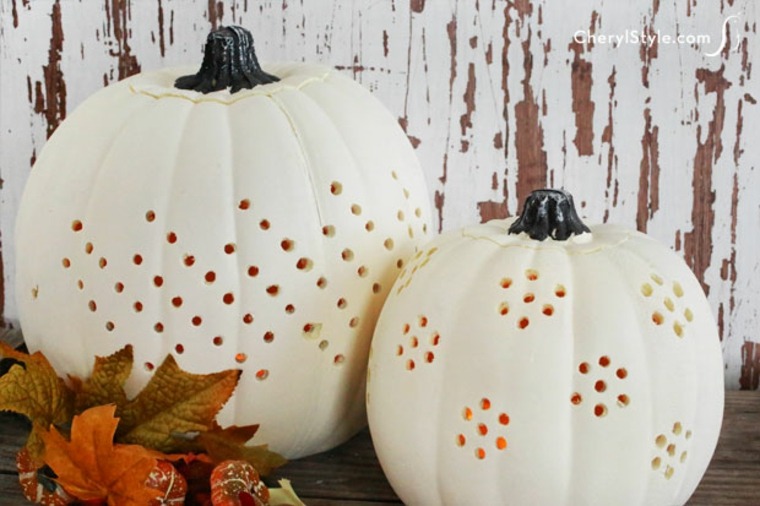 halloween pumpkin white candle deco autumn leaf autumn