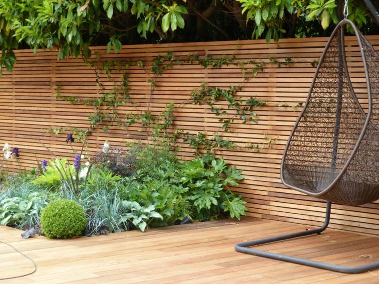 minimalist wood garden fence