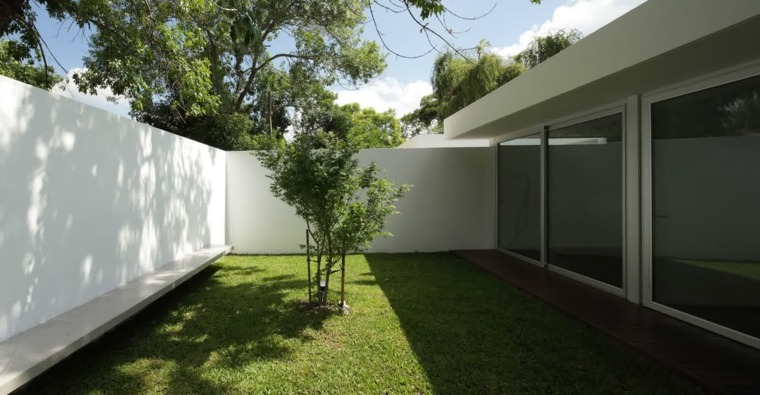 simple concrete garden fence