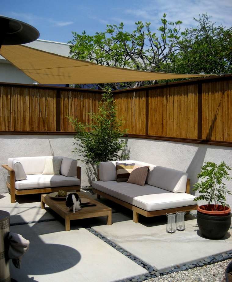 modern garden bamboo fence