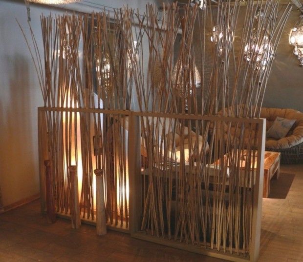 bamboo partitions for an exotic rustic look