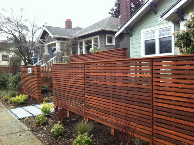 contemporary wood fence blades