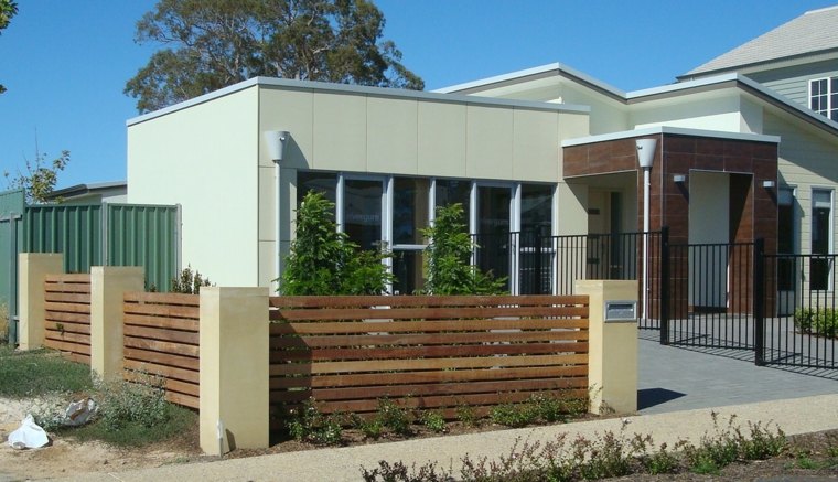 modern wooden garden fence