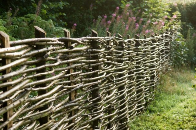 handmade fence braided wood