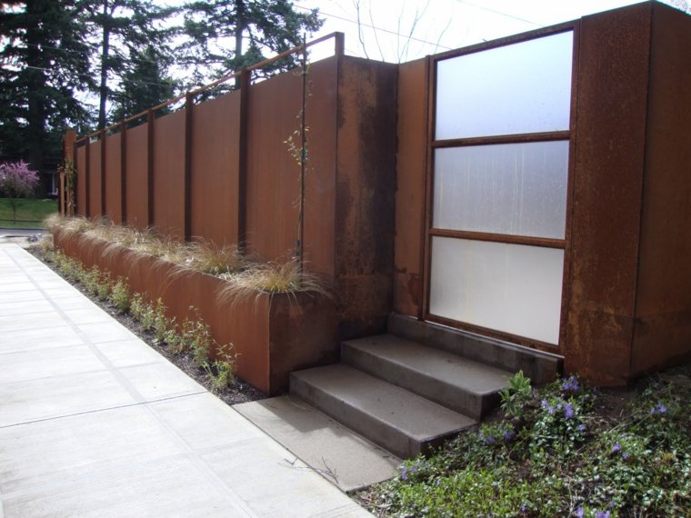 corten steel garden fence