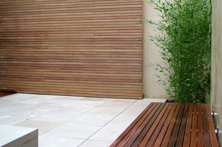 wood palisade garden terrace modern fences