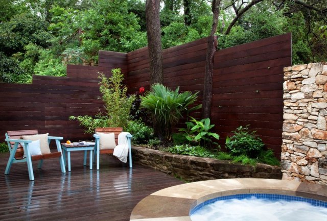 garden fence original design wooden high protection pool armchair wooden garden