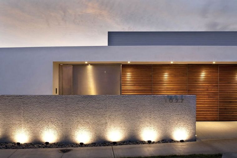 fence garden-outside-concrete-modern-lighting