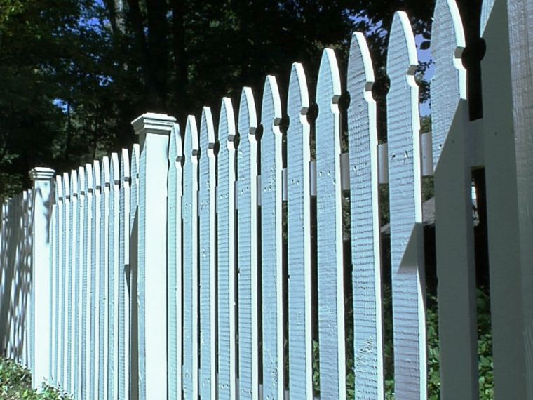 blue fence garden landscaping outdoor idea