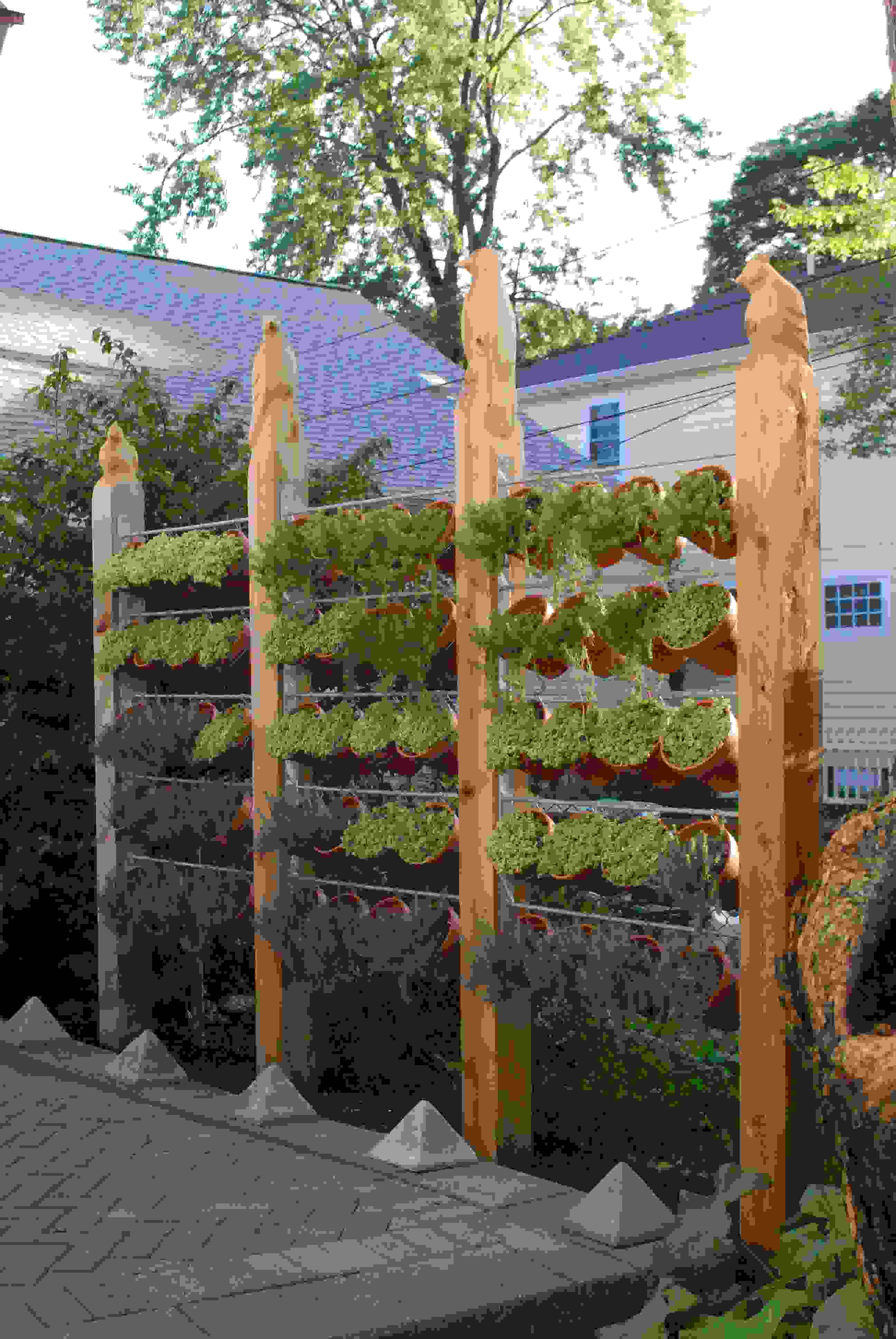 fence garden original flower pot wall wood ideas