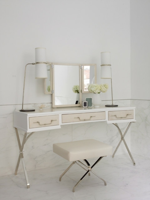 beige white dressing table