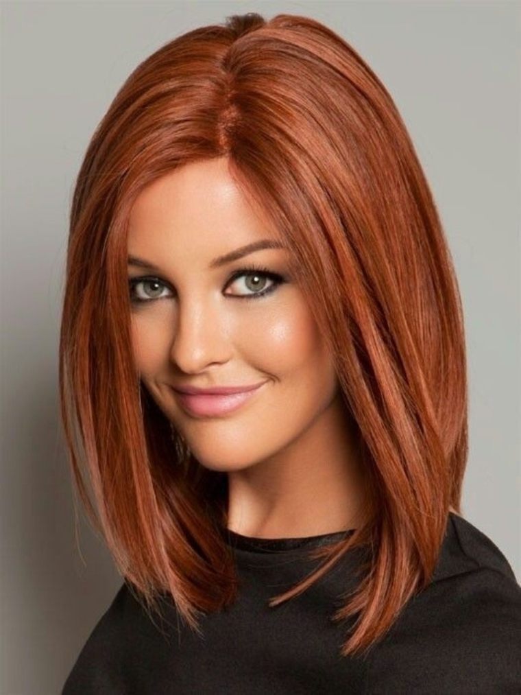 red hair long hair woman hairstyle