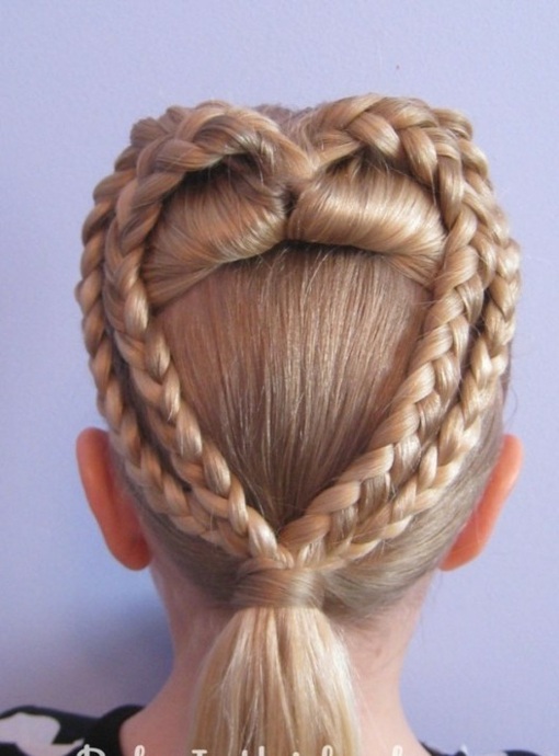 hairstyle girl heart braid