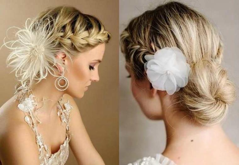 Hair-marriage - bun-lower-braided fringe-flower-white