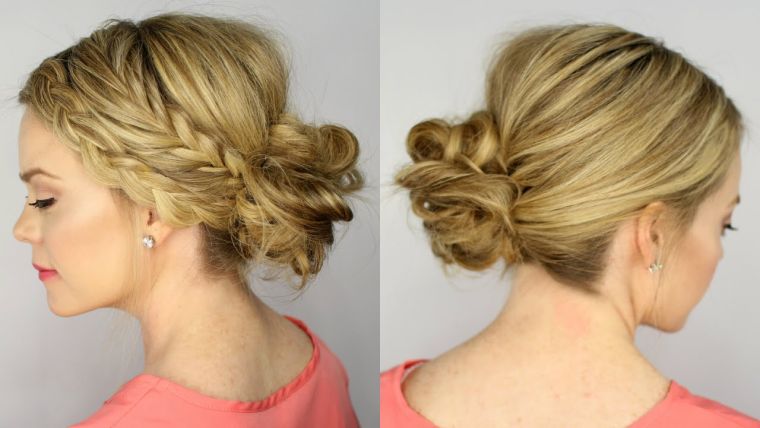 wedding hairstyle braid easy bun