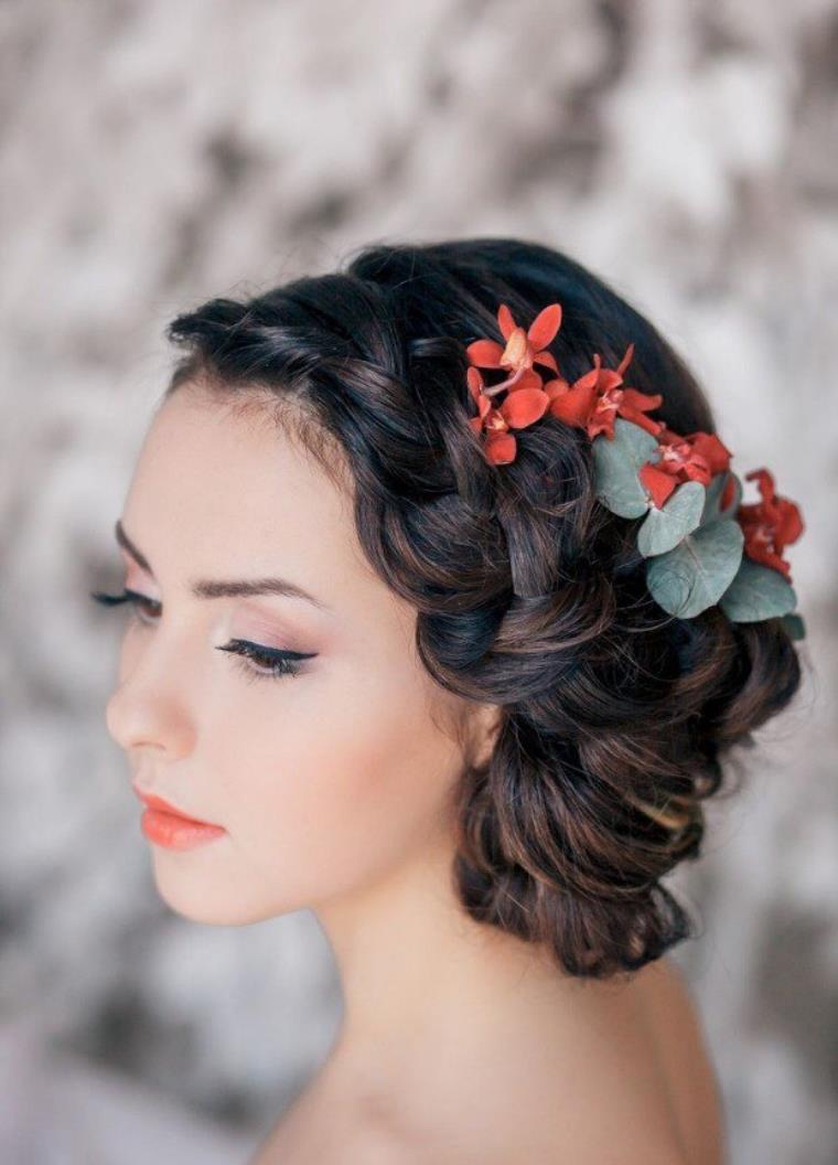 Wedding hair-braid-lateral-deco-flowers