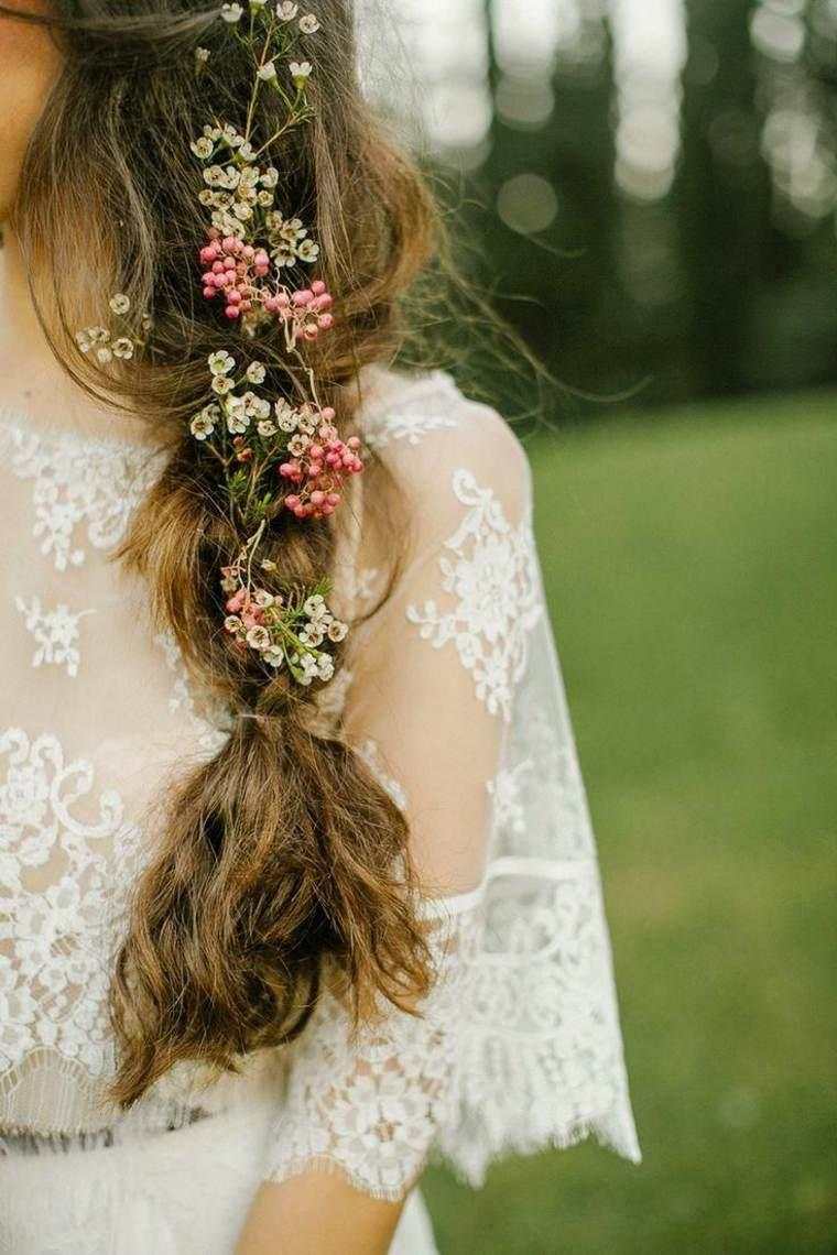 hair-fläta brud-blommor