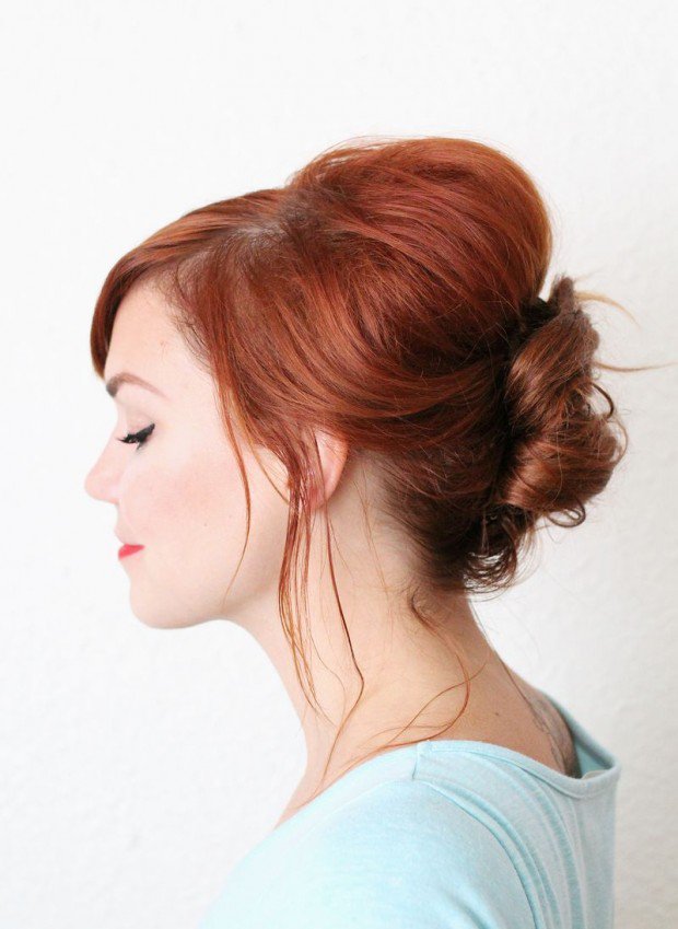 red hair and long idea of ​​original modern hairstyle