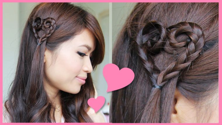 romantic evening hairstyle heart