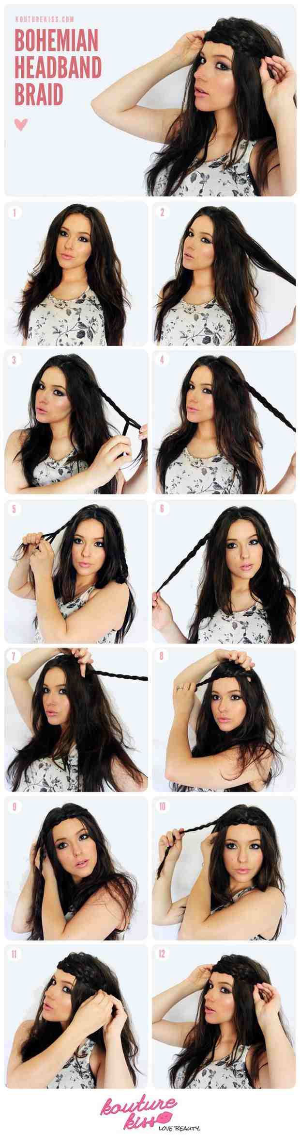 simple and fast modern hairstyle style look hippie style bohemian long hair