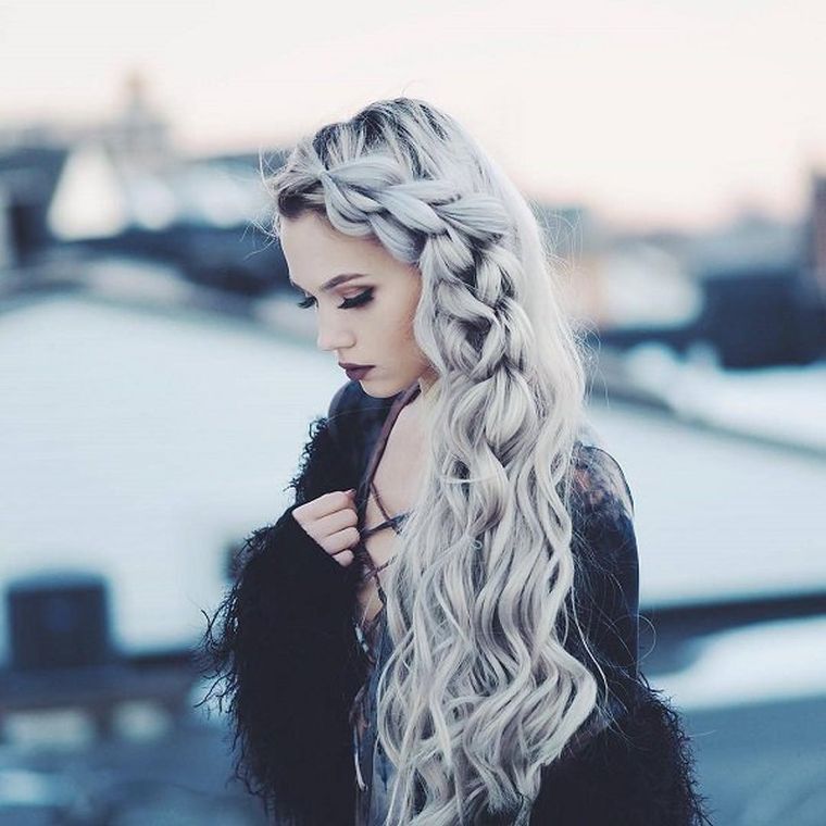 hair style easy braid color hair woman