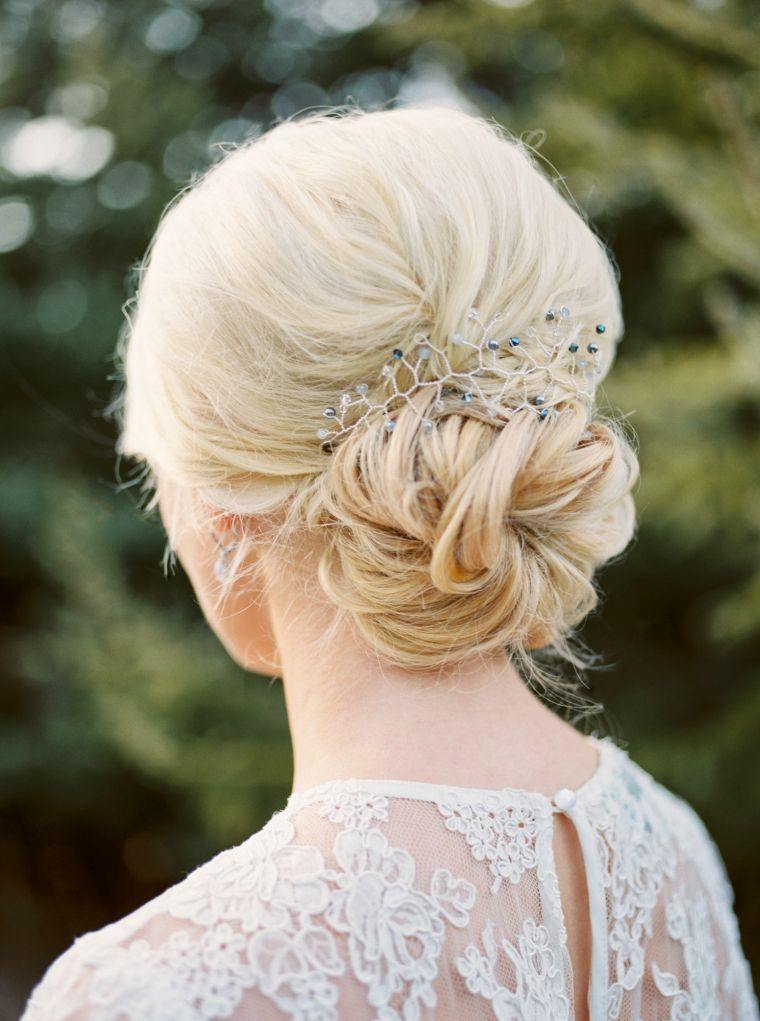 wedding hair buns cut mid length